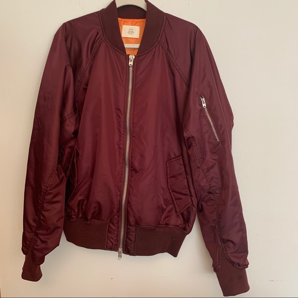 Fear of God FOG Maroon/Red Satin Bomber Jacket XL - Picture 4 of 11